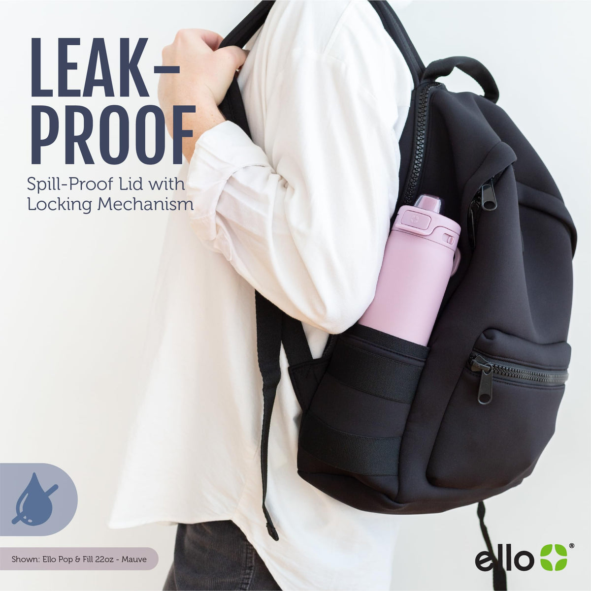 Ello Pop & Fill travel carry loop for easy transport.