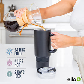 Ello Port 40oz cupholder-friendly base fits most car cup holders