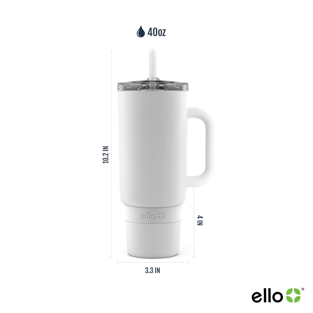 Ello Port 40oz tumbler with integrated handle for easy carrying