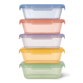 Ello Snap & Nest 4.5 cup containers in a 5-pack for meal prep efficiency