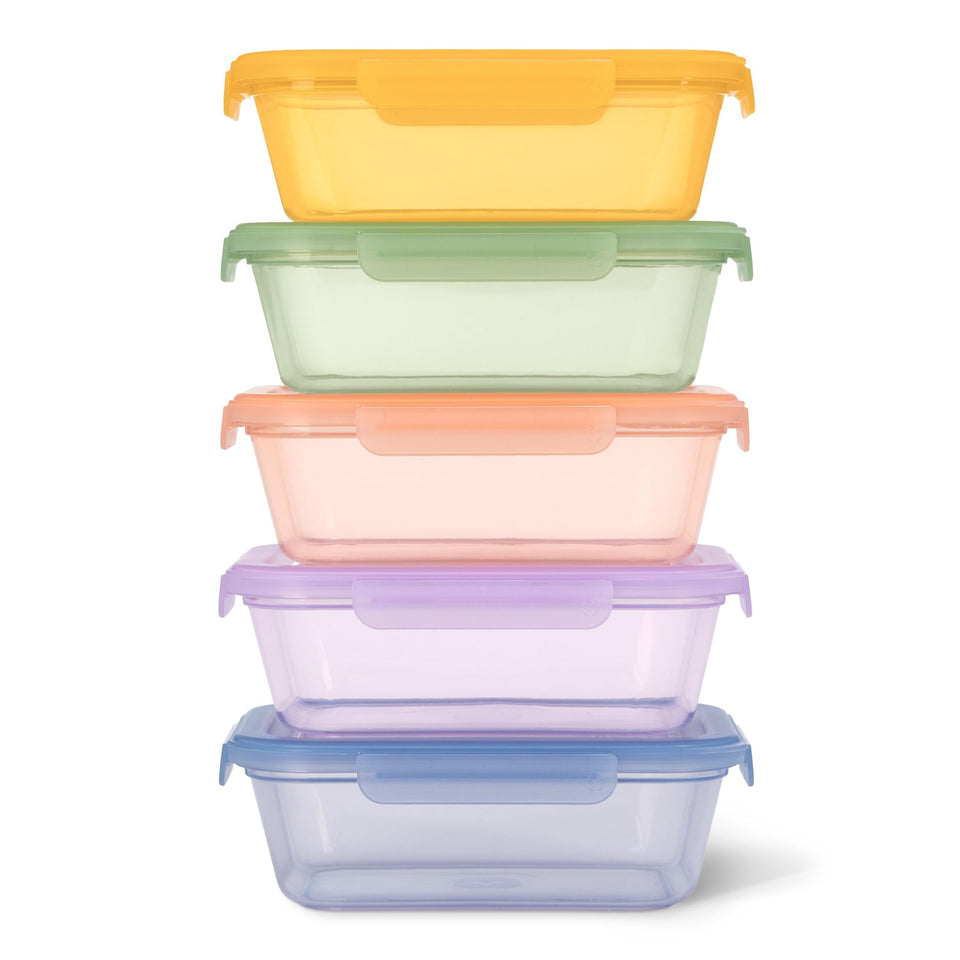 Ello Snap & Nest 4.5 cup container opened for easy meal prep and portion control.