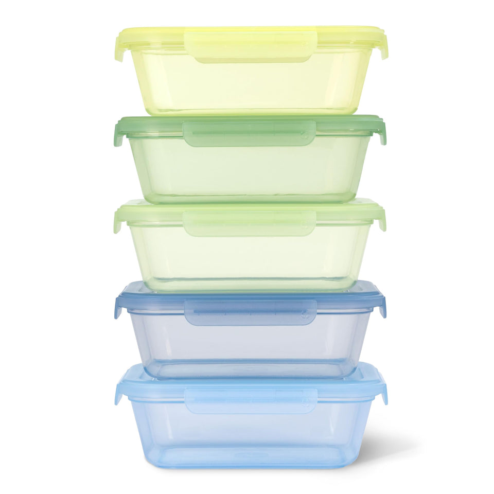 Ello Snap and Nest 4.5-cup seafoam container set for organized meal prep.