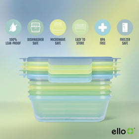 Ello Snap and Nest nesting design saves cabinet space and adds color.