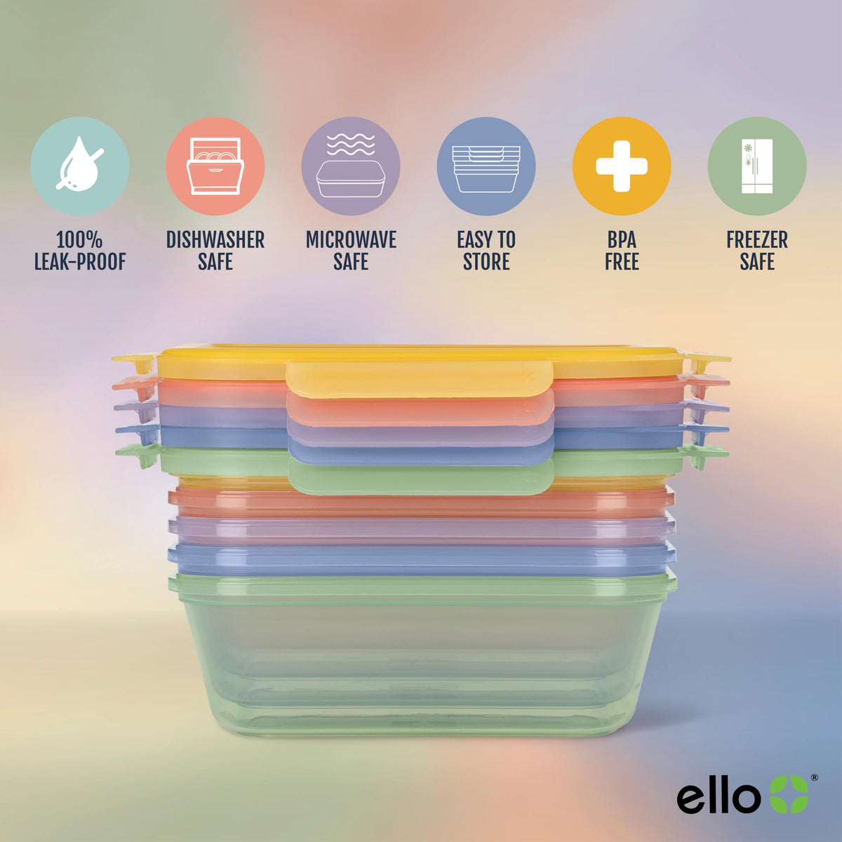 Ello Snap & Nest nesting design saves cabinet space and stays organized