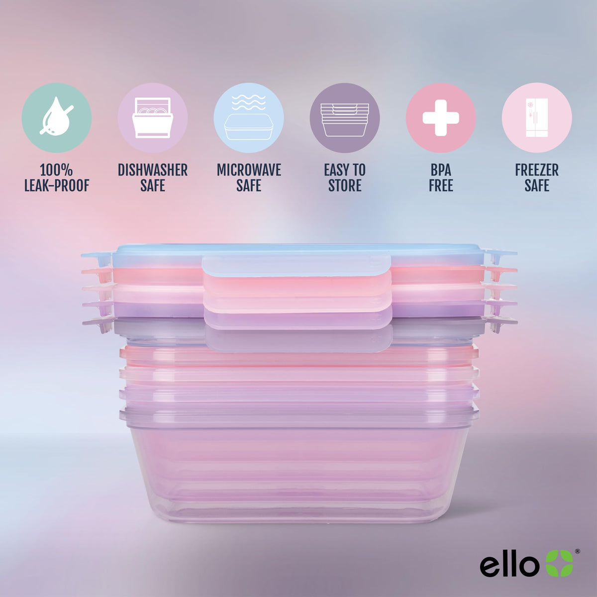 Ello Snap & Nest nesting design saves cabinet space and simplifies storage.