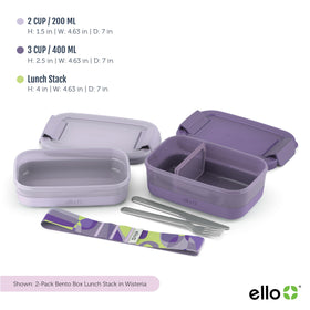 Ello stainless steel utensils included for convenient on-the-go dining.