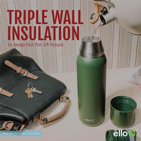 Ello Therma cold drink staying cool outdoors.