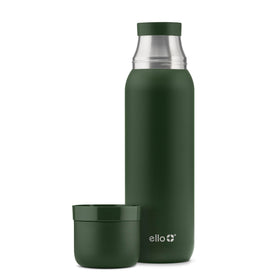 Ello Therma 32oz thermos with built-in cup keeps hot drinks handy on the go.