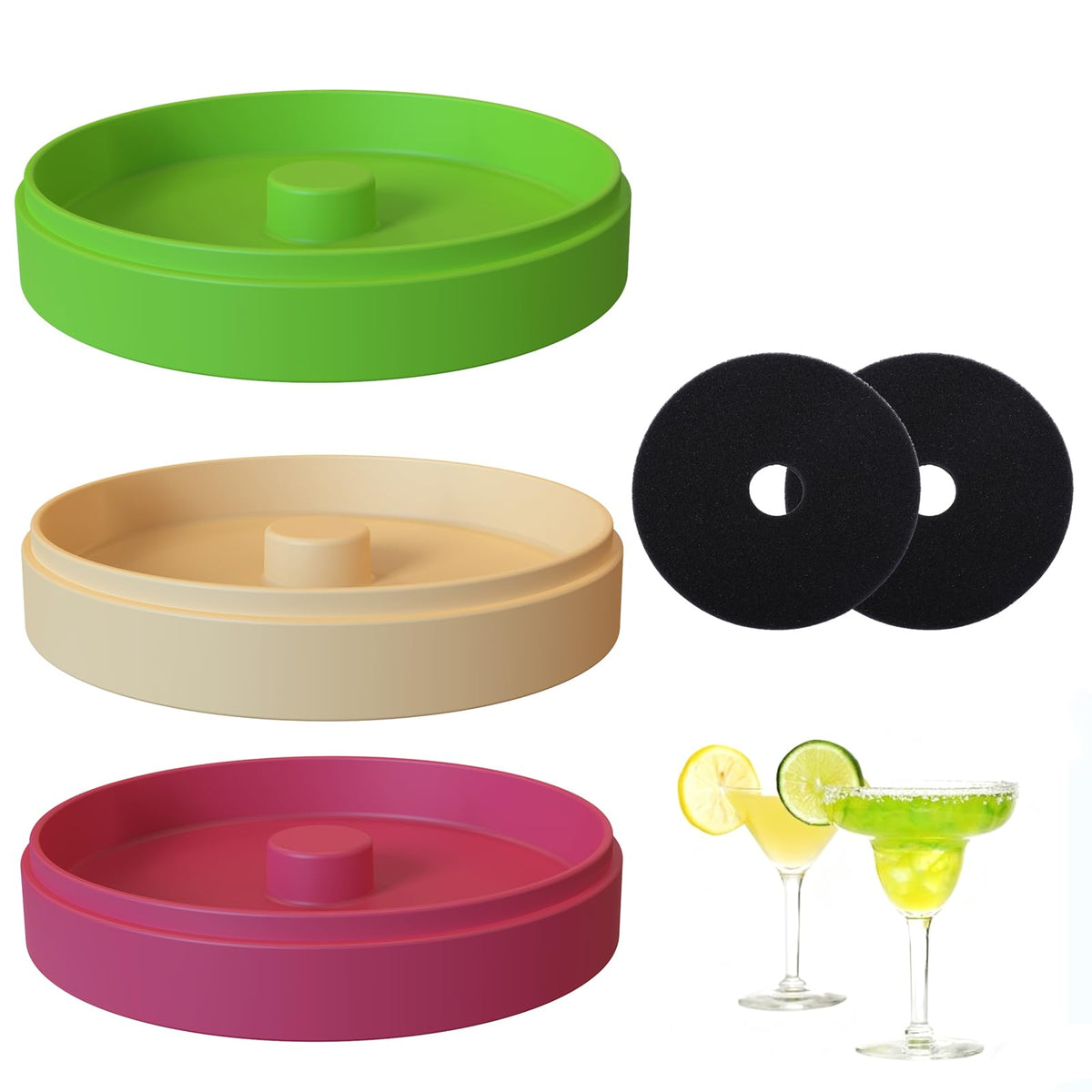 ellrkr Margarita Salt Rimmer 3-tier top view for clean rim prep