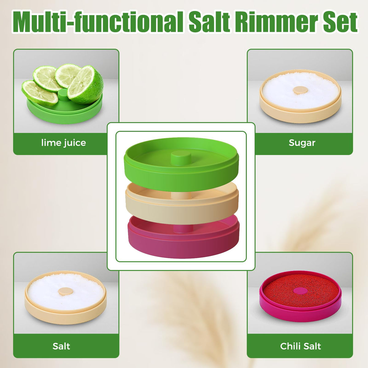 ellrkr Margarita Salt Rimmer for cocktails like margaritas and Micheladas