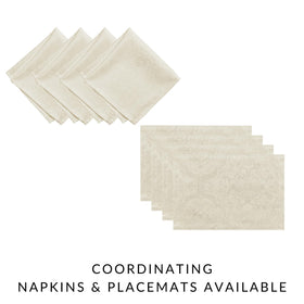 Elrene Caiden Elegance Damask Tablecloth is machine washable for simple maintenance.
