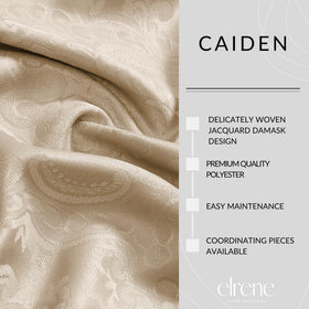 Stain-resistant finish on Caiden Elegance tablecloth keeps everyday meals looking neat.