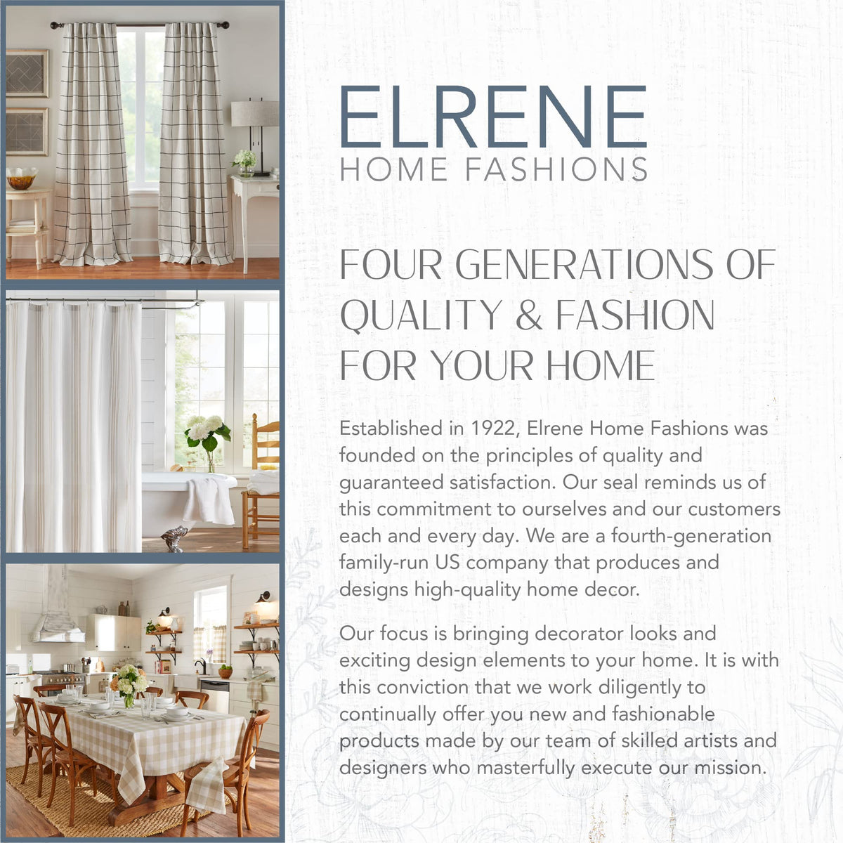 Elrene Camile easy-clean design wipes away messes