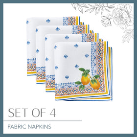 Elrene Capri Lemon napkins sized 17x17 inches for versatile table setups.