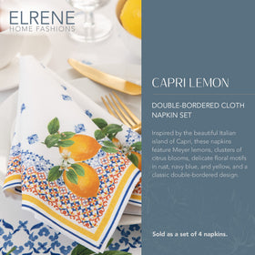 Elrene Capri Lemon napkins showcase vibrant colors for festive dining.