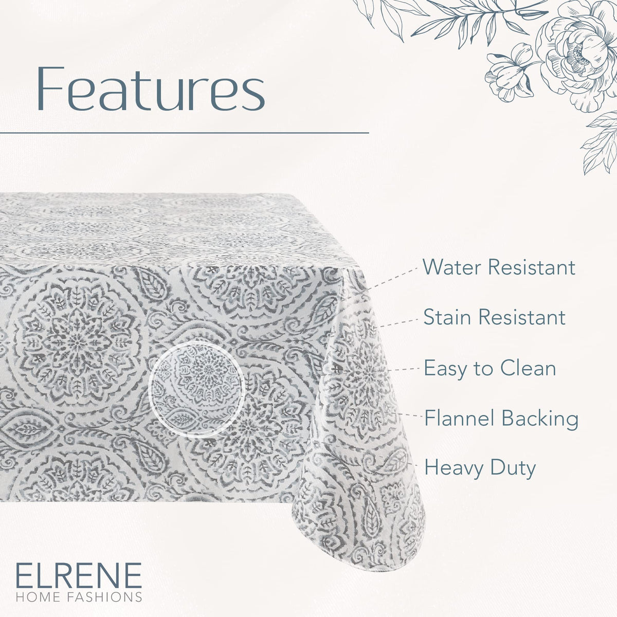 Elrene Savannah rectangle 60x84 gray shows a versatile boho design.