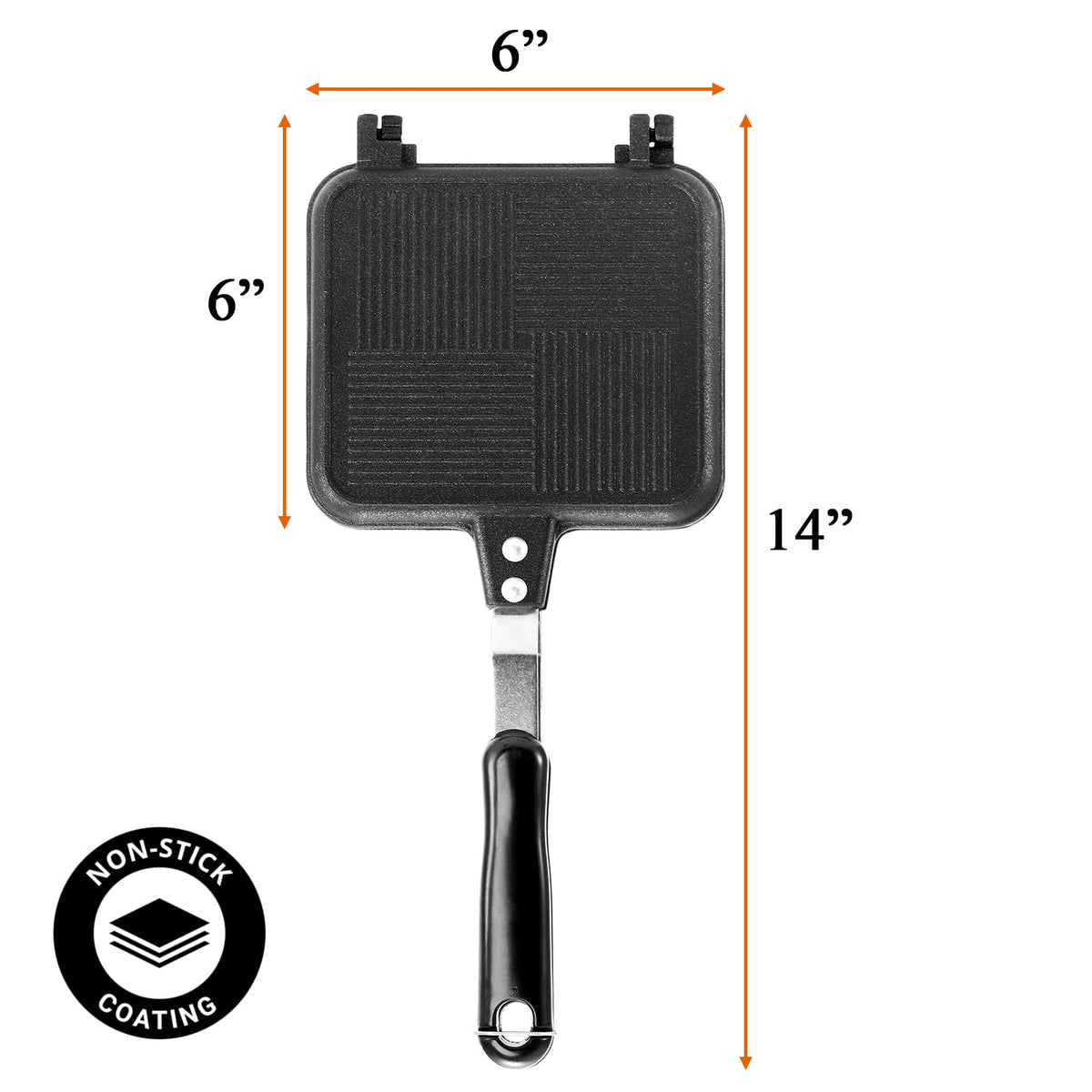Elsjoy hot sandwich maker with latch closed for safe cooking