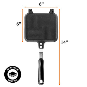 Elsjoy hot sandwich maker with latch closed for safe cooking