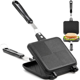 Elsjoy hot sandwich maker open view shows roomy interior for fillings