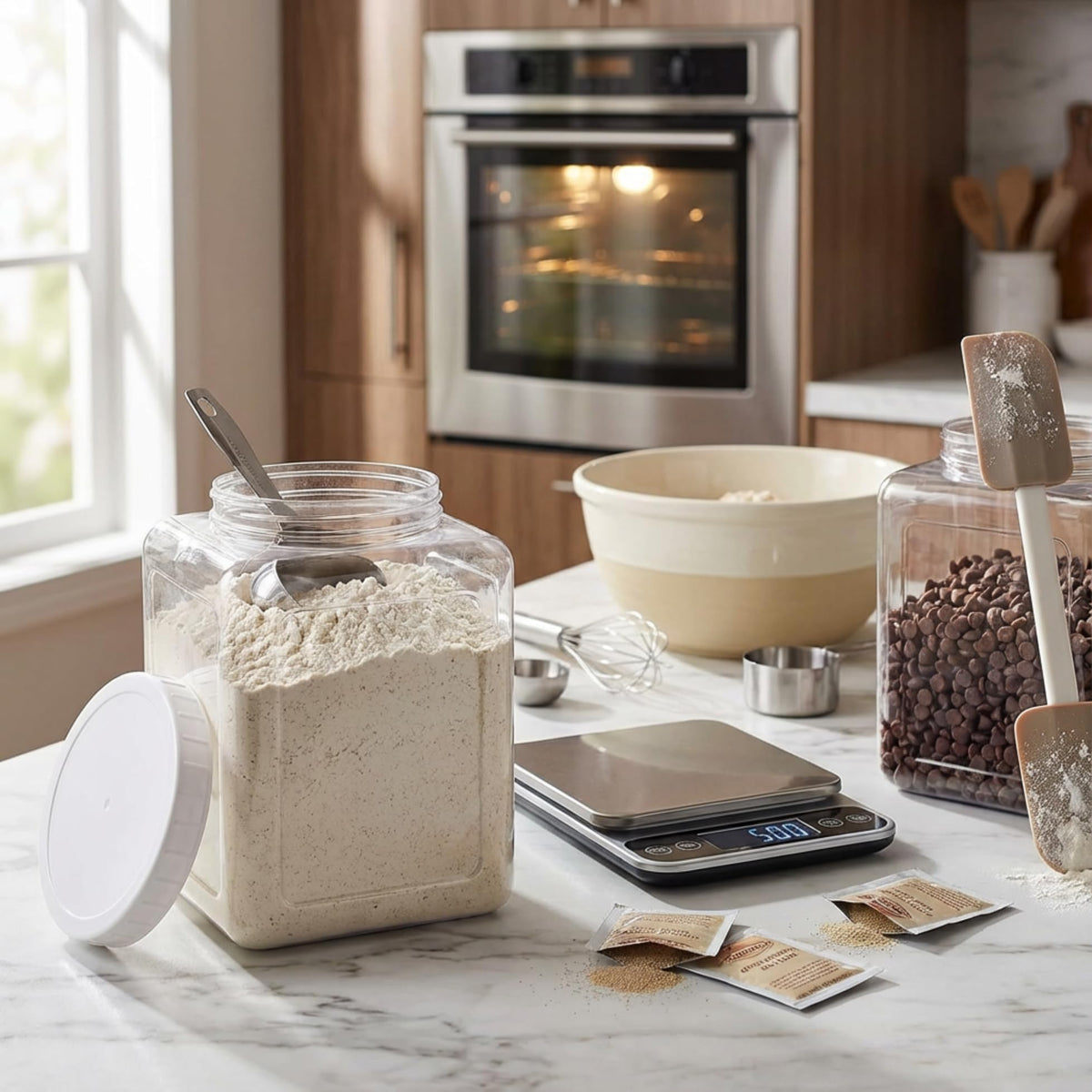Elsjoy lightweight plastic jar for portable storage and travel.