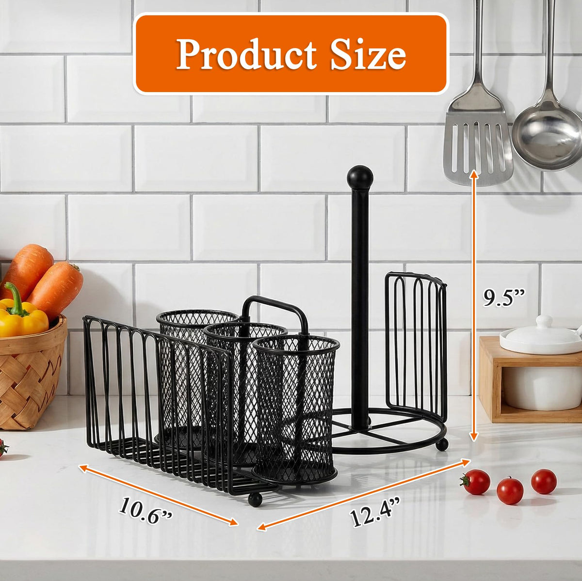 Elsjoy metal flatware organizer highlighting sturdy steel construction.
