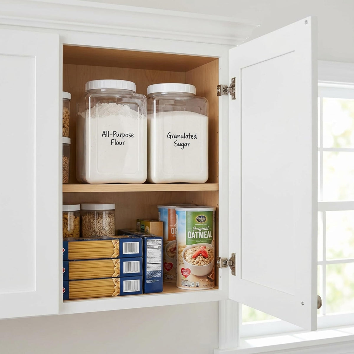 Elsjoy versatile jars for storing snacks, cereals, nuts, and candy.