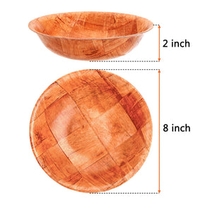 Elsjoy 8-inch natural birch woven bowl adds rustic warmth to table setting.