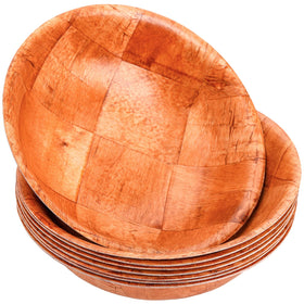 Elsjoy wooden woven salad bowl 8-inch for individual servings and appealing presentation.