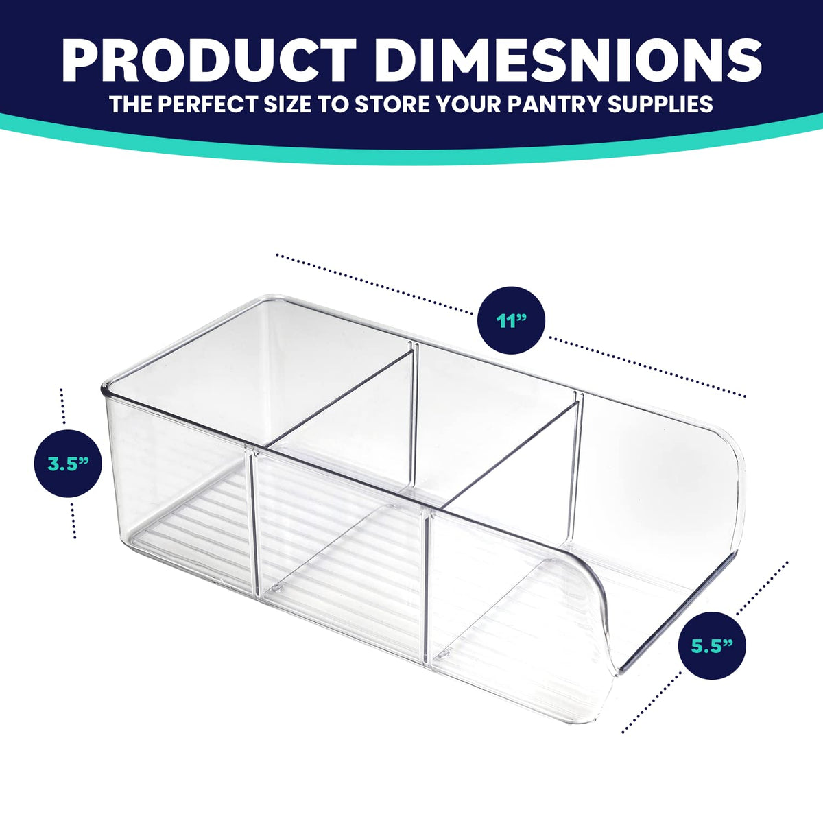 ELTOW clear bins for versatile storage in pantry, fridge, or cabinet