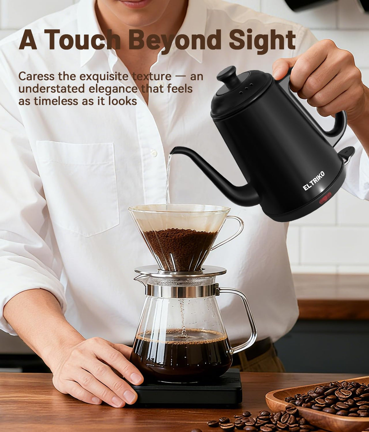 ELTRIKO gooseneck kettle 1L capacity for quick brews
