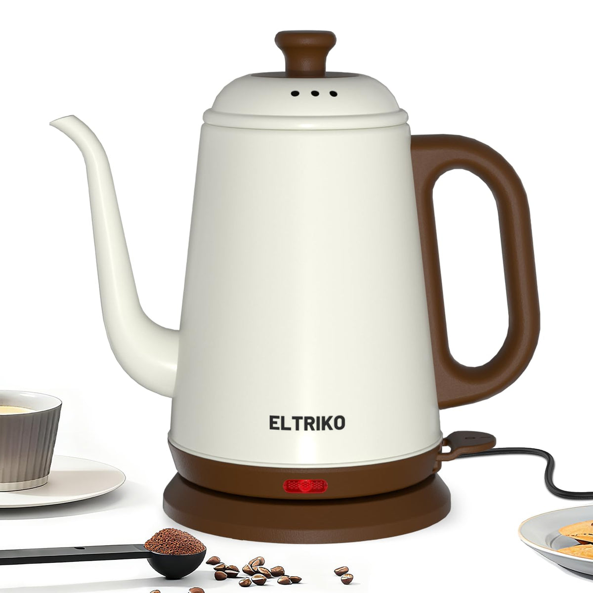 ELTRIKO Gooseneck Kettle pour-over setup with steady flow for balanced brews.