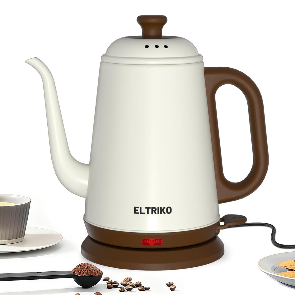 ELTRIKO Gooseneck Kettle pour-over setup with steady flow for balanced brews.