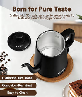 ELTRIKO gooseneck kettle compact design fits small kitchens