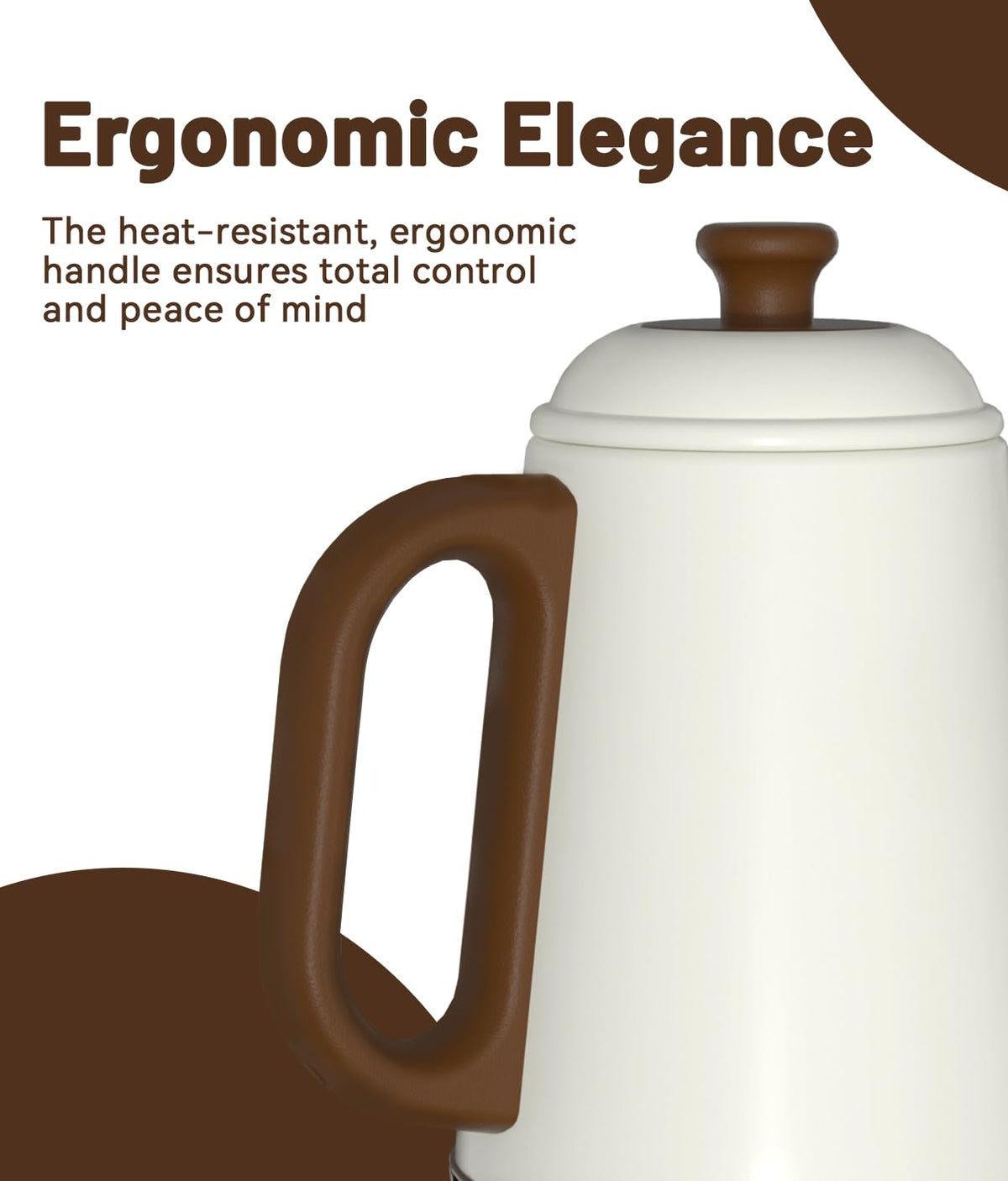 ELTRIKO Gooseneck Kettle compact design fits small kitchens well.