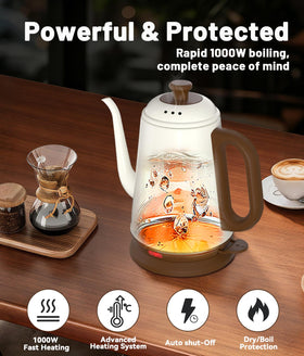 ELTRIKO Gooseneck Kettle precise pour for bloom and extraction.