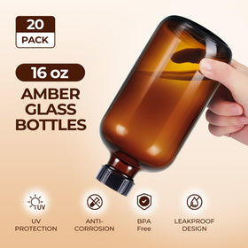 Elumeiro amber bottle for vanilla extract and herbal tinctures.