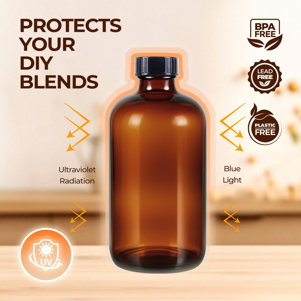 Elumeiro leak-proof cap protects contents during transport.