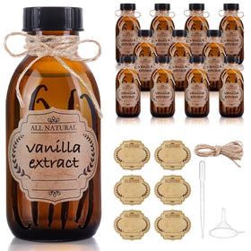 Elumeiro amber Boston glass bottle with cap protects light-sensitive liquids.