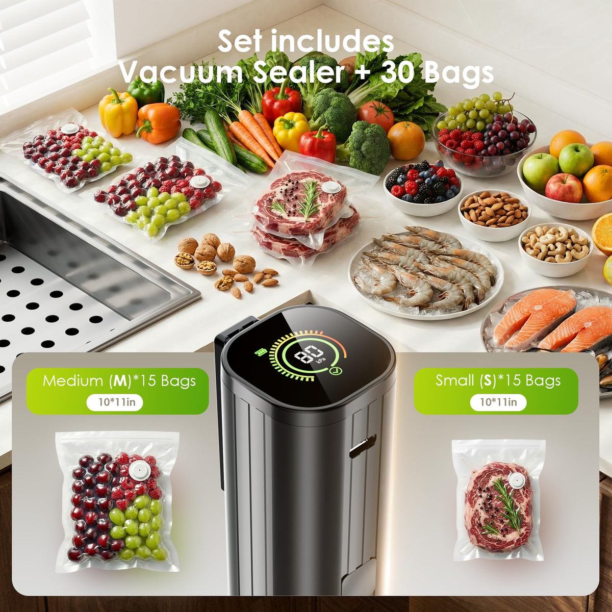 Elxis reusable bags bundle protects flavors with eco friendly, dishwasher safe design.