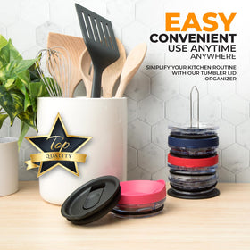 ELYPRO Yeti lid stack keeps brands visible for quick grabbing and matching.