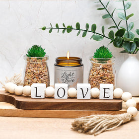 Elysirise love wooden bead garland — charming decorative focal point.