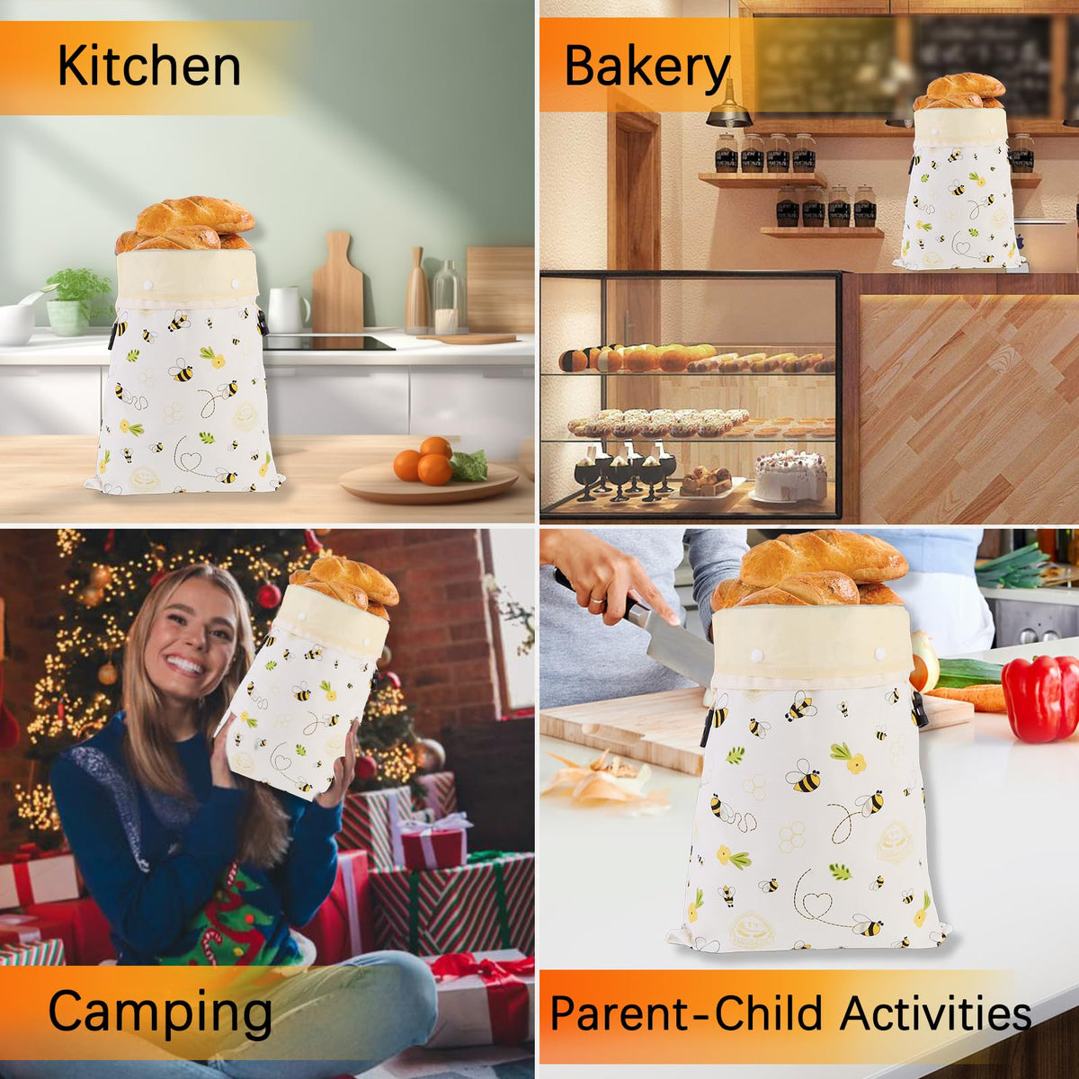 Two-pack display emphasizing eco-friendly, plastic-free bread storage.
