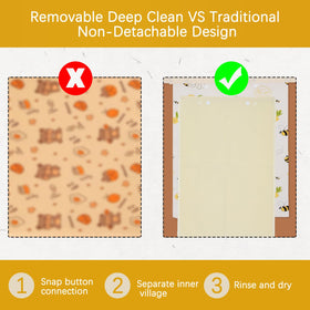 Liner removed to reveal beeswax inner, showcasing easy cleaning.