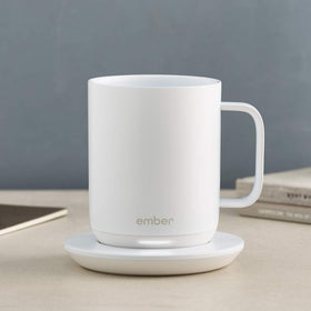 Ember Charging Coaster 2 in office setup keeps mug ready for work