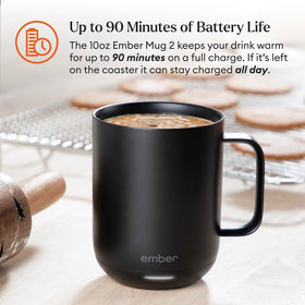 Ember Mug 2 app-enabled setup displays temperature presets.