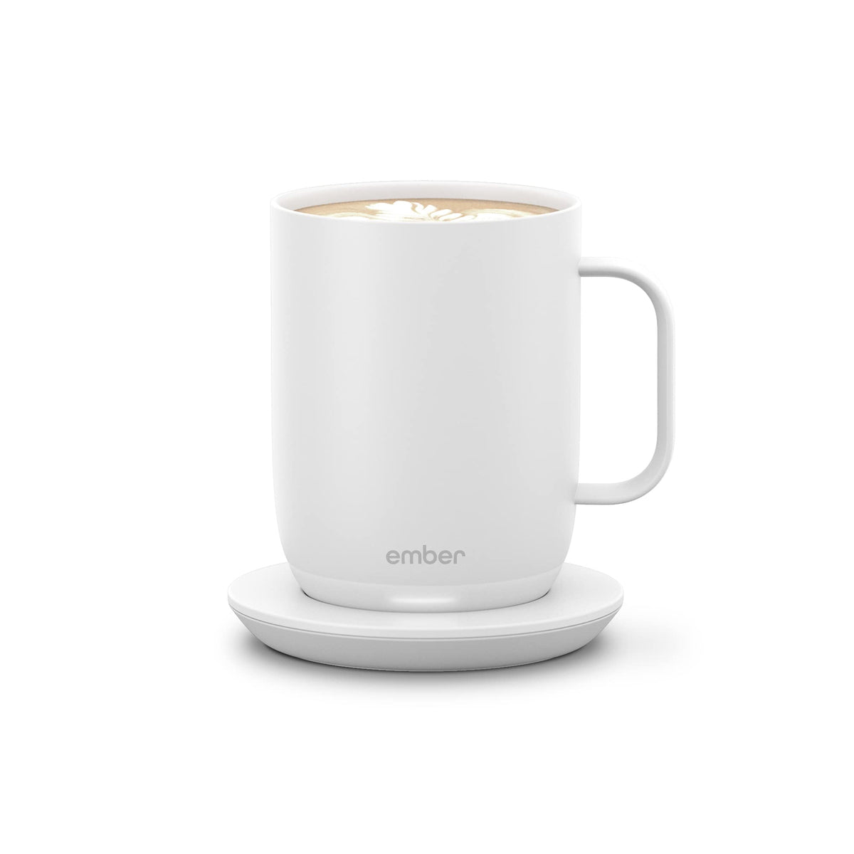 Ember Mug 2 14oz on desk keeps coffee warm for long work sessions