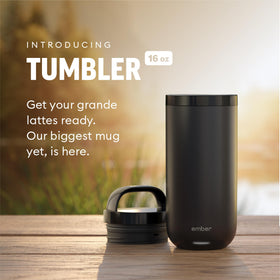 Ember Tumbler two lids ideal for travel and splash-free sipping.