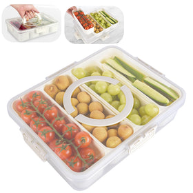 EMCHI Snackle Box with lid and four compartments for organized snacks on the go