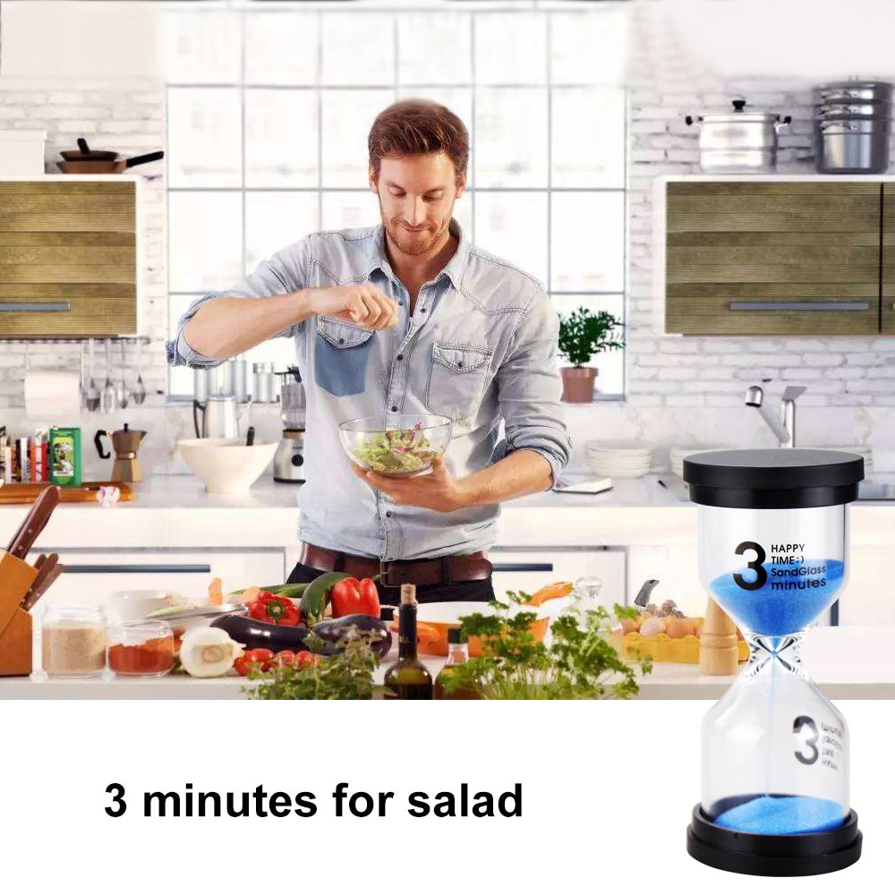 EMDMAK colorful set of six sand timers for versatile daily timing.