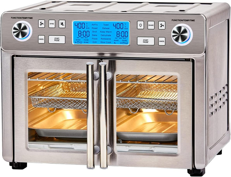 Emeril Lagasse dual-zone 360 air fryer oven combo with two zones for simultaneous cooking